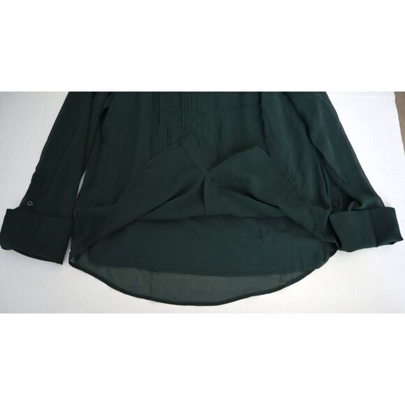Banana Republic 762767-01-1 Women's Sz M New Hunter Green L/S Tuxedo Shirt - Picture 10 of 12